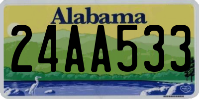 AL license plate 24AA533