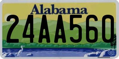 AL license plate 24AA560