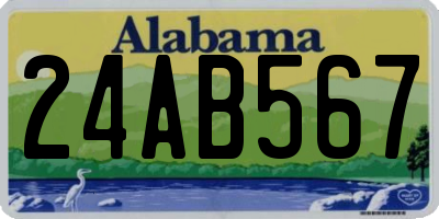 AL license plate 24AB567