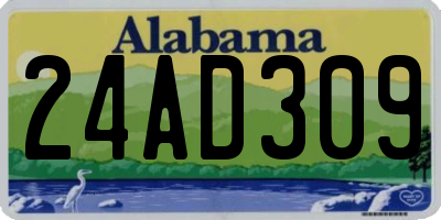 AL license plate 24AD309