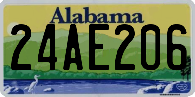 AL license plate 24AE206
