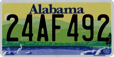 AL license plate 24AF492
