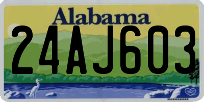 AL license plate 24AJ603