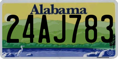 AL license plate 24AJ783