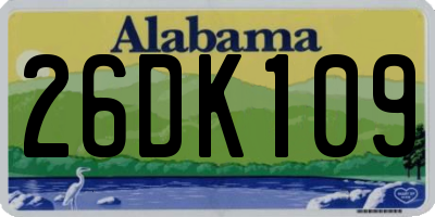 AL license plate 26DK109