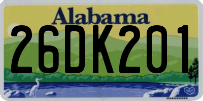 AL license plate 26DK201