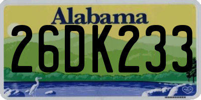 AL license plate 26DK233