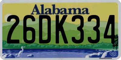 AL license plate 26DK334