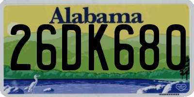 AL license plate 26DK680