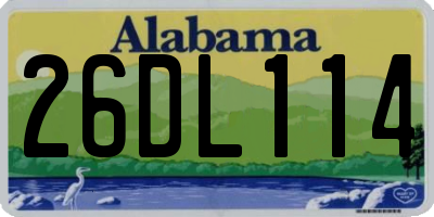 AL license plate 26DL114