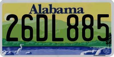 AL license plate 26DL885
