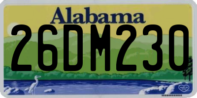 AL license plate 26DM230
