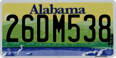 AL license plate 26DM538