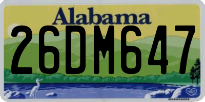 AL license plate 26DM647