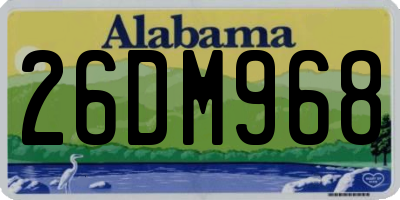 AL license plate 26DM968