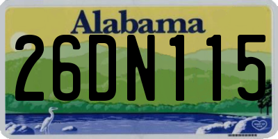 AL license plate 26DN115