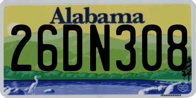 AL license plate 26DN308