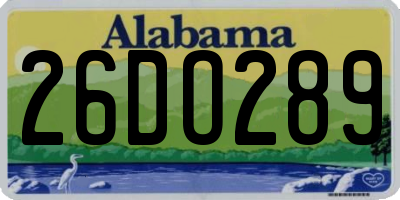 AL license plate 26DO289