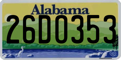 AL license plate 26DO353