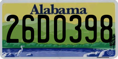 AL license plate 26DO398
