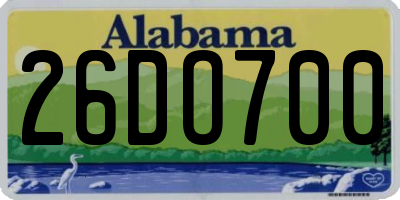 AL license plate 26DO700