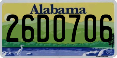 AL license plate 26DO706