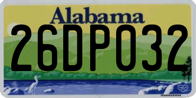 AL license plate 26DP032
