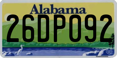 AL license plate 26DP092