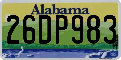 AL license plate 26DP983