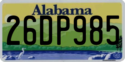 AL license plate 26DP985
