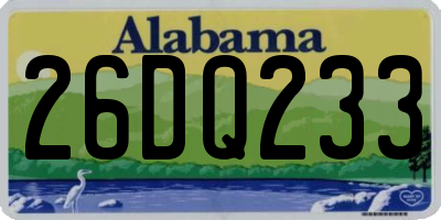 AL license plate 26DQ233