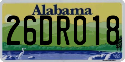 AL license plate 26DR018