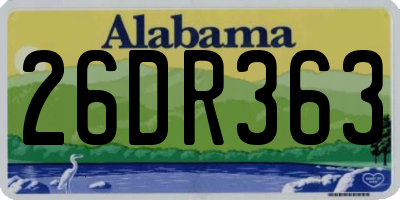 AL license plate 26DR363