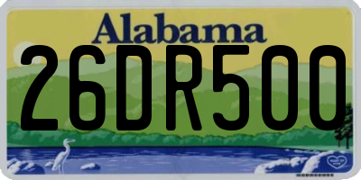 AL license plate 26DR500