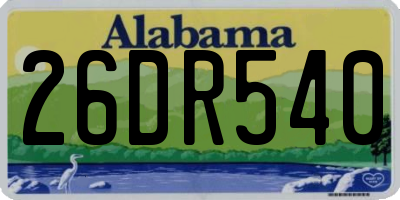 AL license plate 26DR540