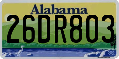 AL license plate 26DR803