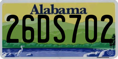AL license plate 26DS702