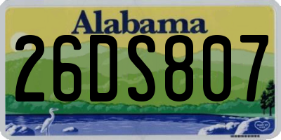 AL license plate 26DS807