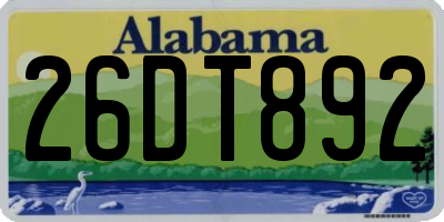 AL license plate 26DT892