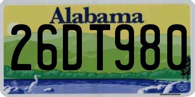 AL license plate 26DT980