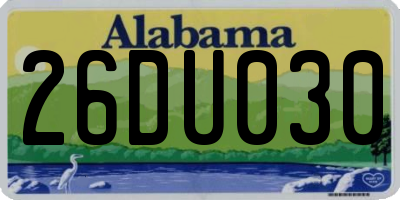 AL license plate 26DU030