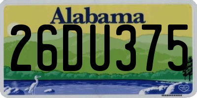 AL license plate 26DU375