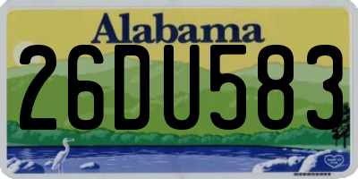 AL license plate 26DU583