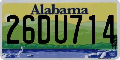 AL license plate 26DU714