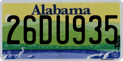 AL license plate 26DU935