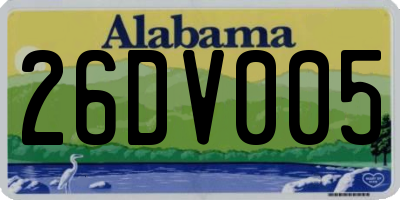 AL license plate 26DV005