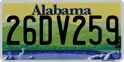 AL license plate 26DV259