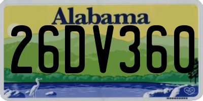 AL license plate 26DV360