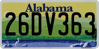 AL license plate 26DV363