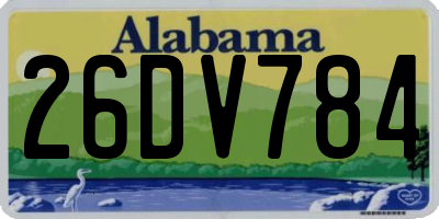 AL license plate 26DV784